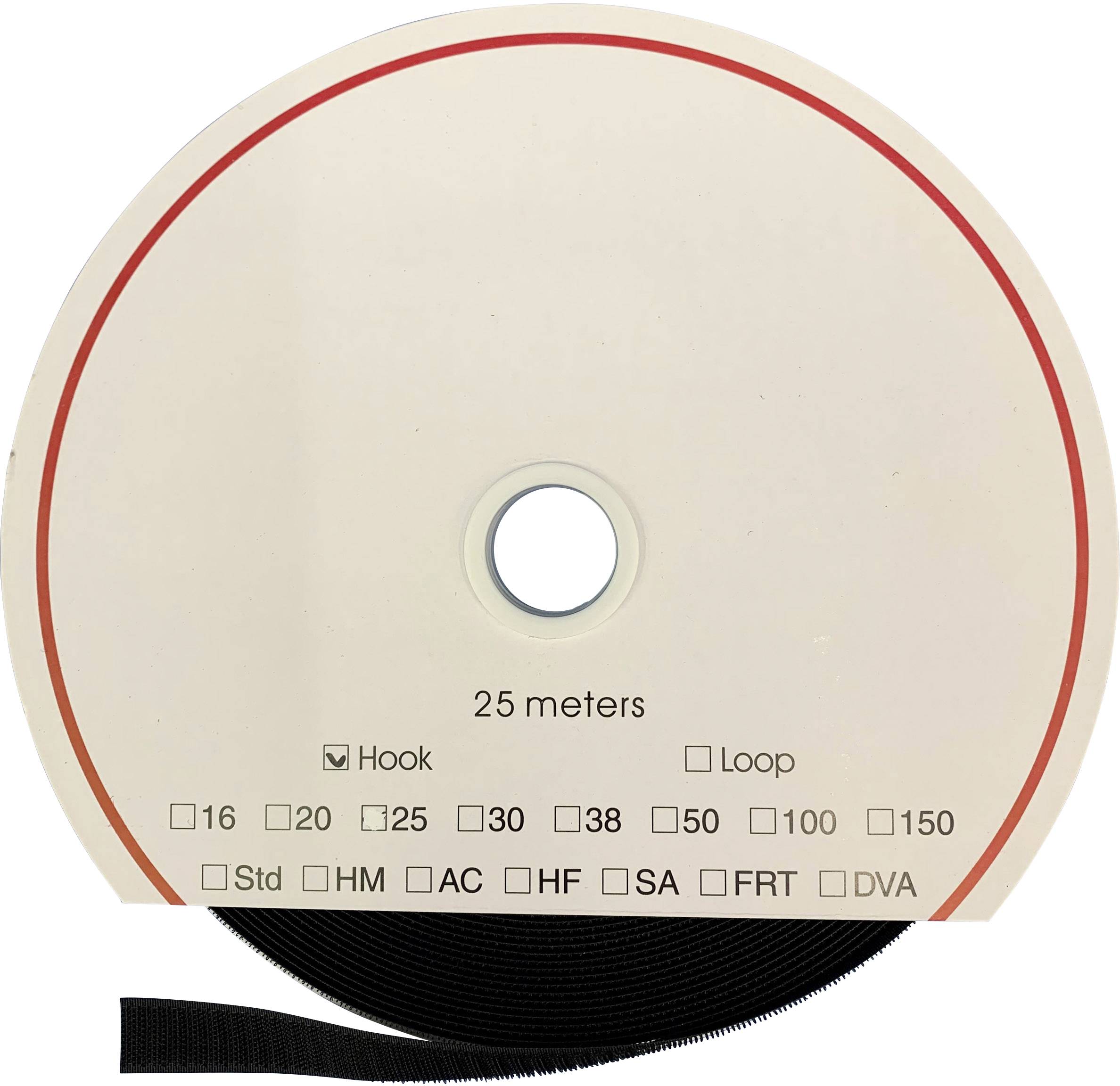 FASTECH® T0101699990225 Hook-and-loop tape stick-on (acrylic adhesive) Loop pad (L x W) 25000 mm x 16 mm Black 25 m