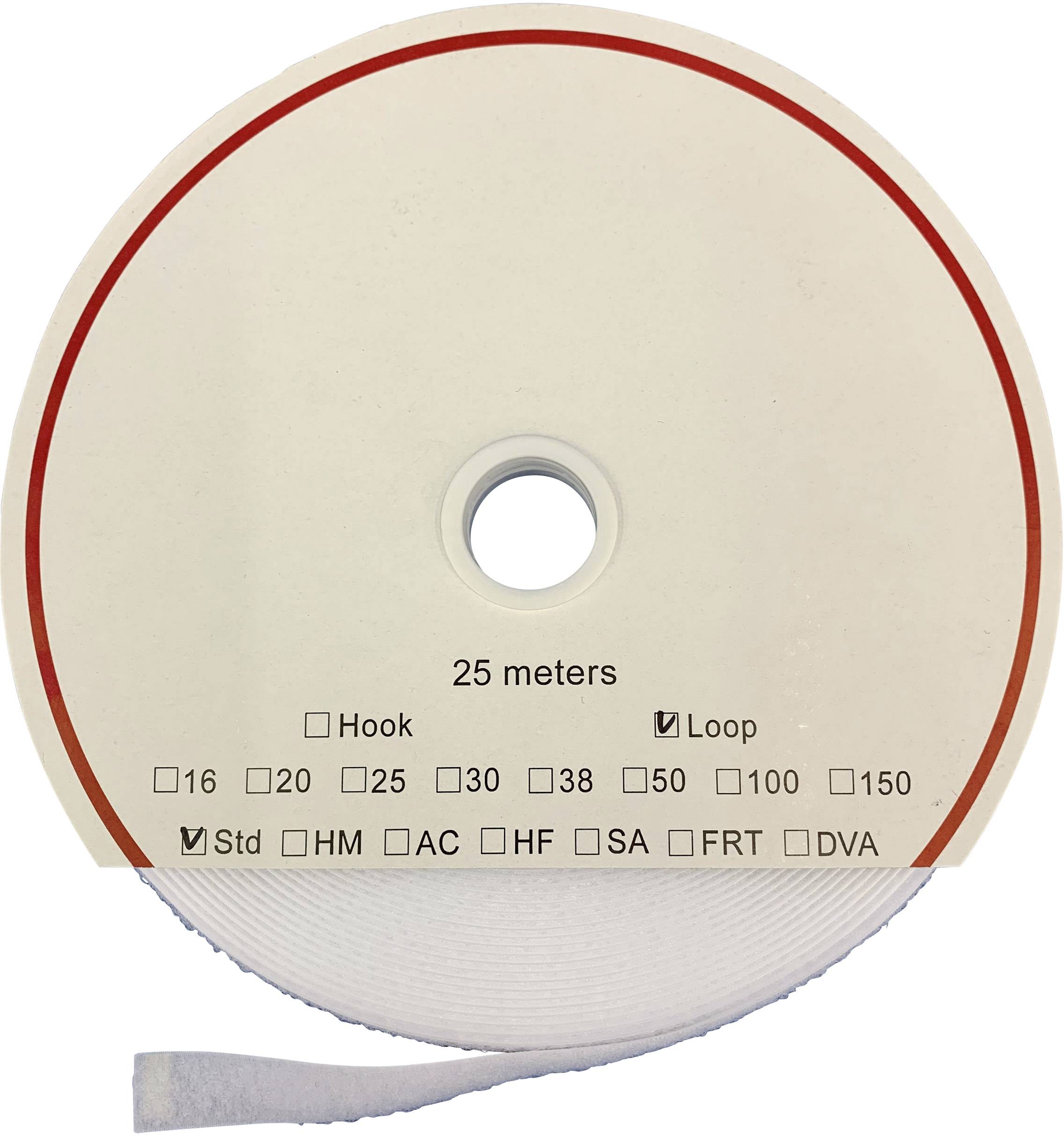 FASTECH® T0201600000225 Hook-and-loop tape stick-on (acrylic adhesive) Hook pad (L x W) 25000 mm x 16 mm White 25 m