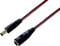 Black and red power cable with male and female plugs, suitable for electrical connections or power supplies.