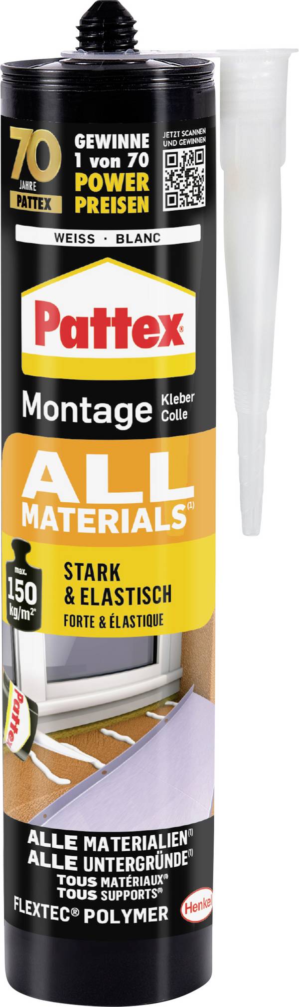 Pattex All Materials Industrial glue Factory colour White PXA45 450 g