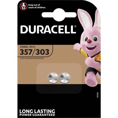 Duracell Button cell SR44, SR1154 1.5 V 2 pc(s) 170 mAh Silver oxide 357/303