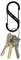 A black carabiner clip labeled 'Nite Ize S-Biner' holds three metal keys on a keyring.