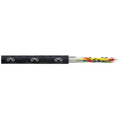 Faber Kabel 110076 Phone cord A-2Y(L)2Y 2 x 2 x 0.8 mm Black Sold per metre-0