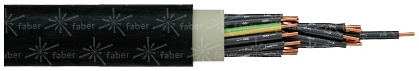 Faber Kabel 010052 High-voltage cable NYY-JZ 7 x 1.5 mm² Black Sold per metre
