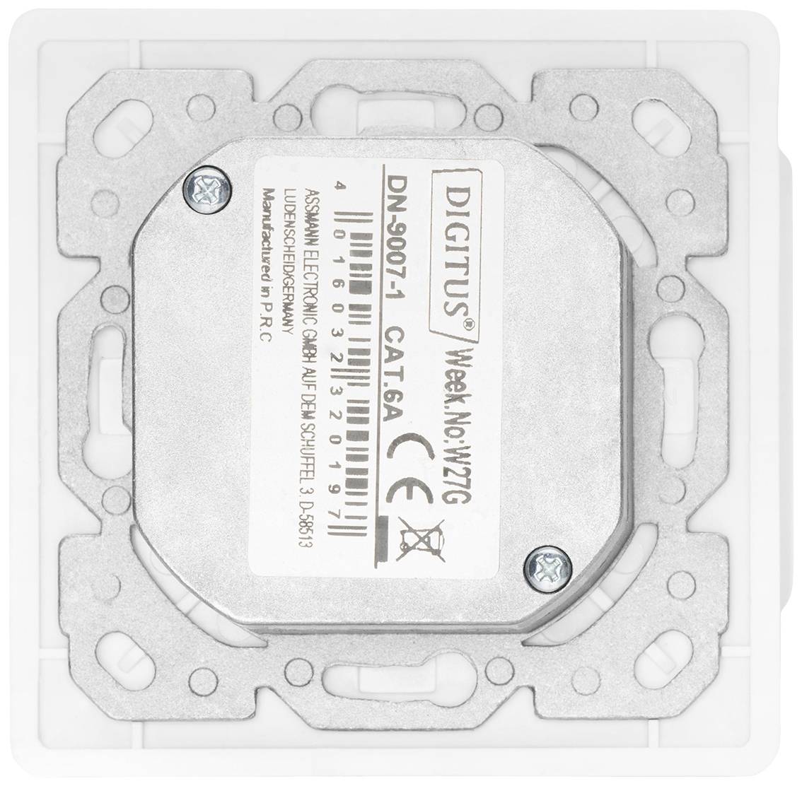 Digitus DN-9005/B5-N Network outlet Flush mount Insert with main panel and frame CAT 6 2 ports Pure white-3