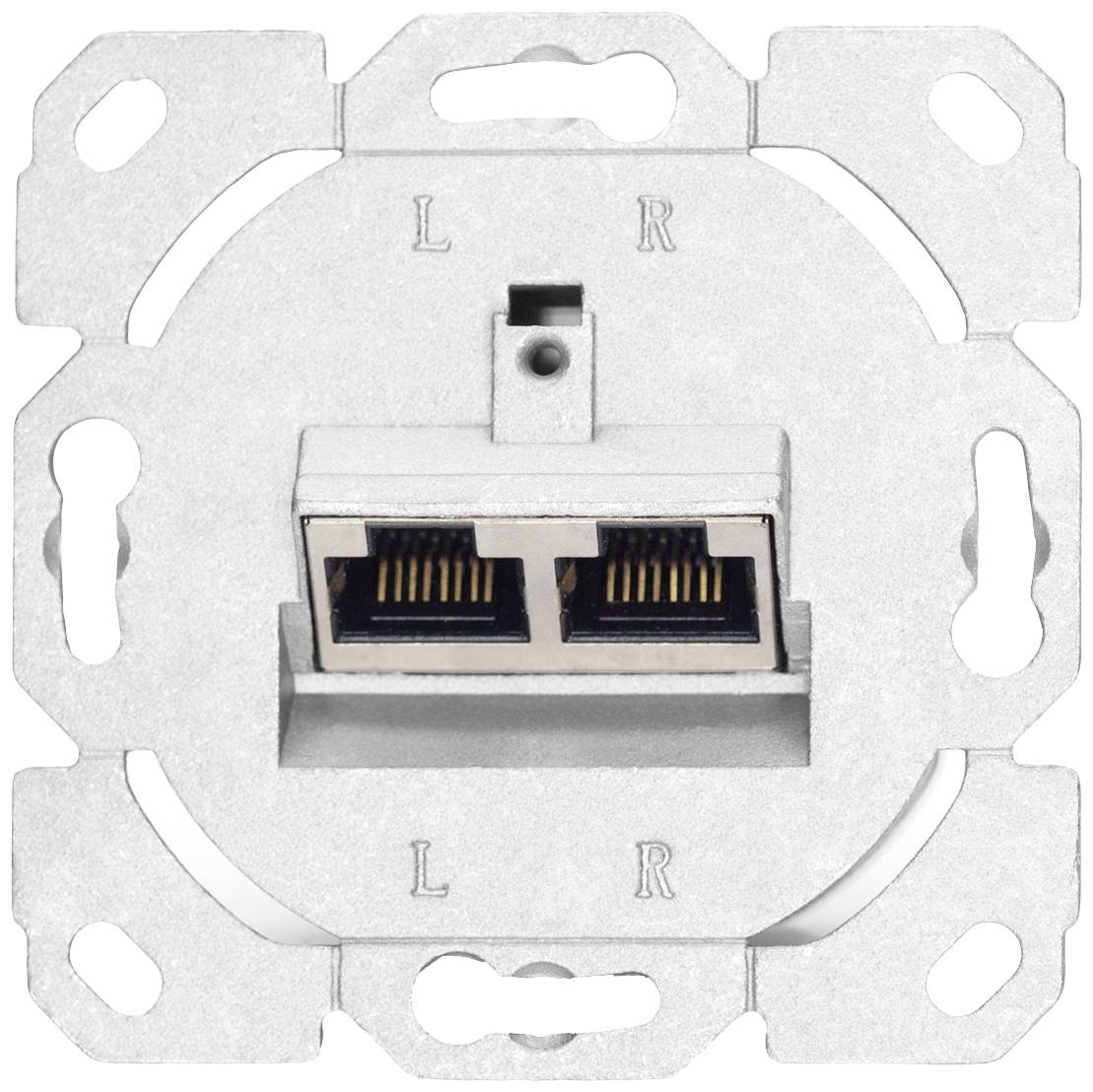 Digitus DN-9005/B5-N Network outlet Flush mount Insert with main panel and frame CAT 6 2 ports Pure white-4