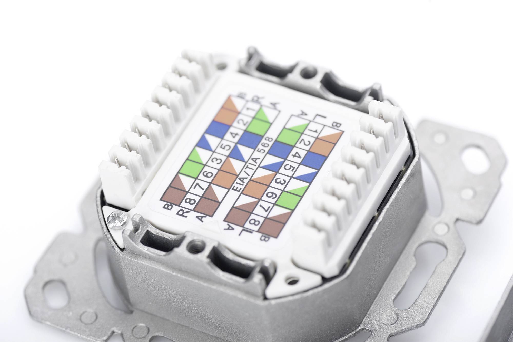 Digitus DN-9005/B5-N Network outlet Flush mount Insert with main panel and frame CAT 6 2 ports Pure white-6