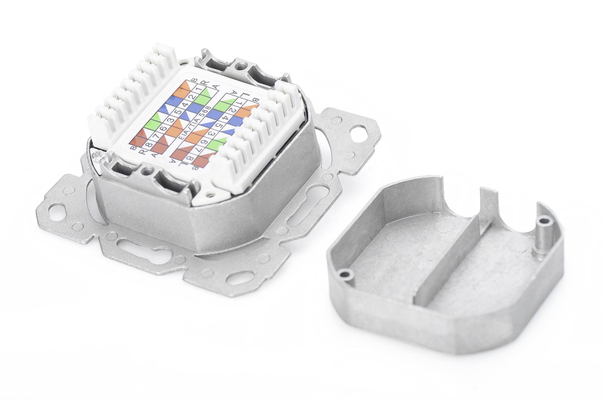 Digitus DN-9005/B5-N Network outlet Flush mount Insert with main panel and frame CAT 6 2 ports Pure white-7