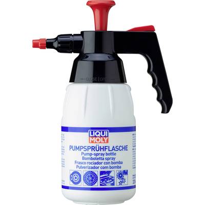 White pump spray bottle with a black handle and red spray nozzle. The bottle is printed with the Liqui Moly logo and product description.