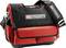 Red and black tool bag with carrying straps and multiple external pockets, featuring the 'Facom' logo on the strap and front.