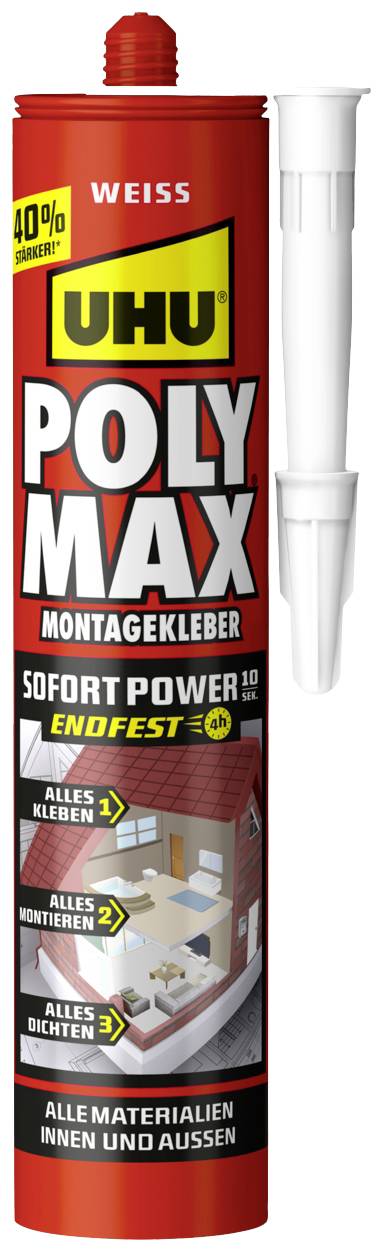 UHU Poly Max® 10 SEK Sofort Power Industrial glue 47230 440 g