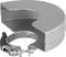 Silver-coloured metallic protective cover for round machine components, with adjustment screws for stabilisation and mounting.
