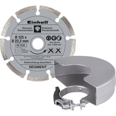 'Diamond cutting disc for freehand dry cutting, 125 mm diameter, for concrete and granite.' Metal clamp on the right of the image.