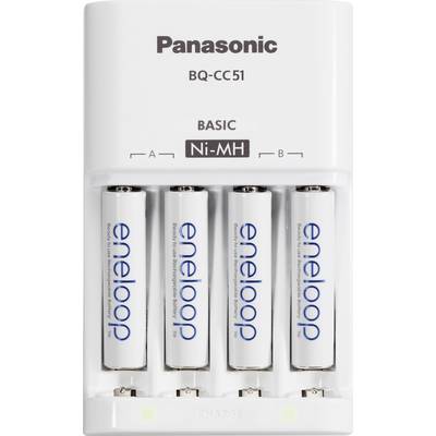 Panasonic BQ-CC51 + 4x eneloop AAA Charger for cylindrical cells NiMH AAA , AA-1