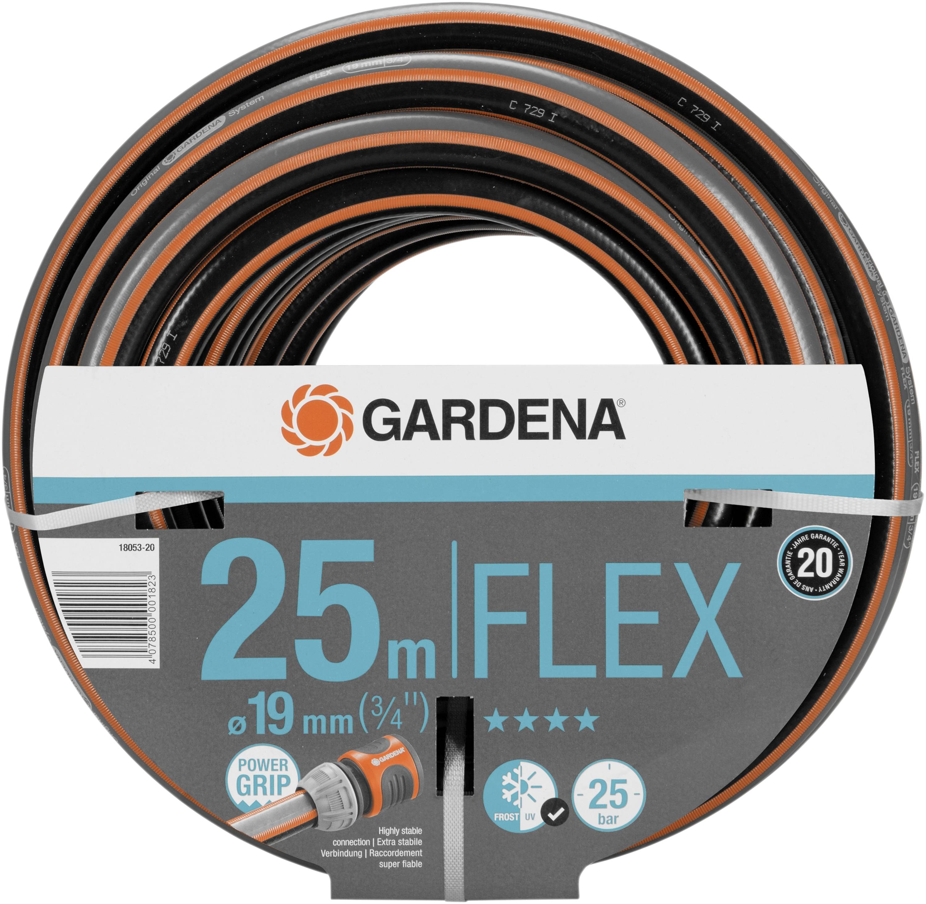 GARDENA GARDENA Comfort FLEX Schlauch 19 mm (3/4), 25 m 18053-20 19 mm 25 m 3/4 1 pc(s) Black, Orange Garden hose
