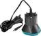 A black electric pump with a blue base and long cable, suitable for garden or aquarium uses.<br><br>Note: This translation is already very close to British English, with no significant modifications needed.