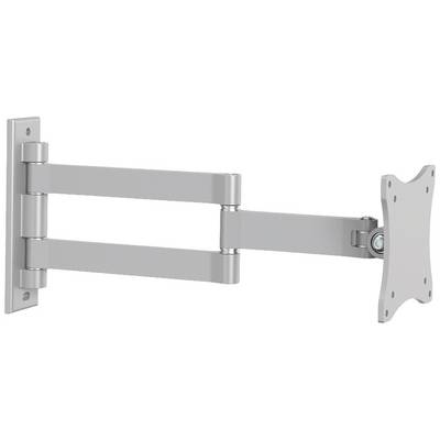 Grey, wall-mounted monitor mount with a swivel and tilt arm. Suitable for variable screen distance and angle.