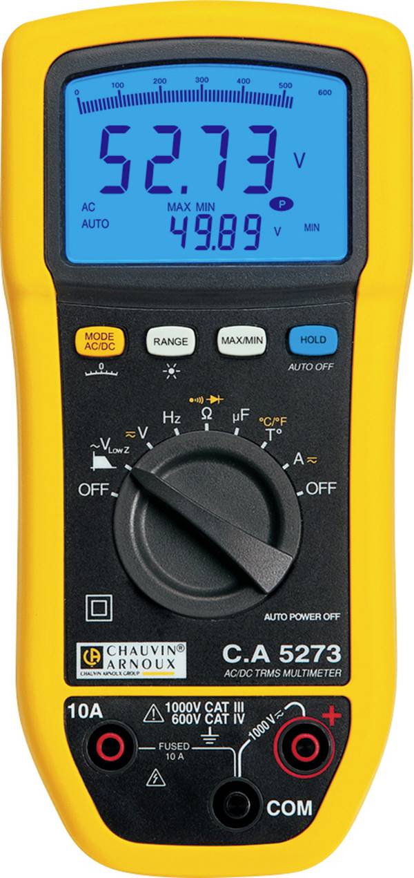 Chauvin Arnoux C.A 5273 Handheld multimeter Digital Splashproof (IP54) CAT III 1000 V, CAT IV 600 V Display (counts): 6000