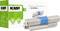 'Toner cartridge for OKI printer, Model 44973536, by KMP. Packaging indicates 36-month warranty and 100% compatibility.'