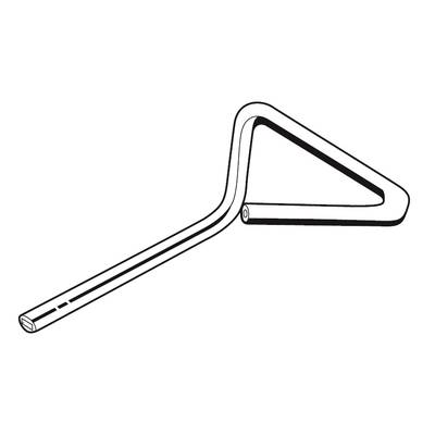 Allen key with triangular shaft and long handle; used for tightening or loosening hex socket screws.