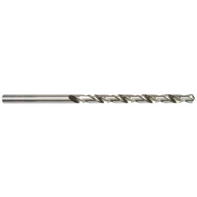 A metal drill screw with a smooth shaft and spiral threads, typically used in drilling machines.