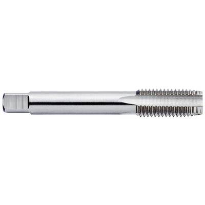 A steel cutting tool with a straight shank and threading range, suitable for machining internal threads in metal.