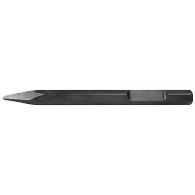 Metal point chisel with a sharp point on the left and a rectangular shaft. Tool for working with stone or metal.