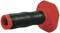 A red, hexagonal spanner handle made of rubber with a textured grip for improved handling.