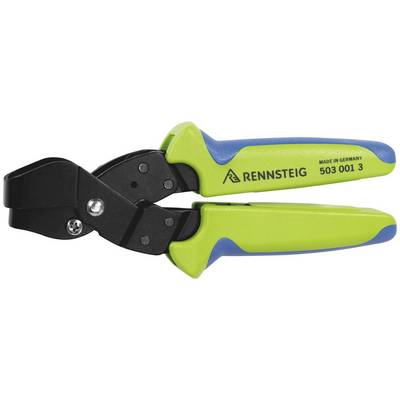 Green and black wire cutters by Rennsteig, Model 503 001 3, 'Made in Germany', with blue grip strip.
