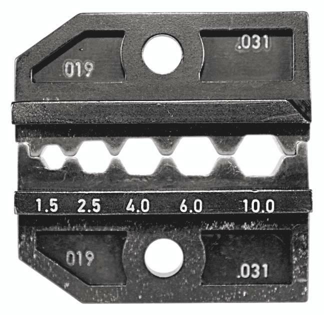Measuring gauge with a scale ranging from 1.5 to 10.0, used for precise measurement of wire diameters or similar objects.