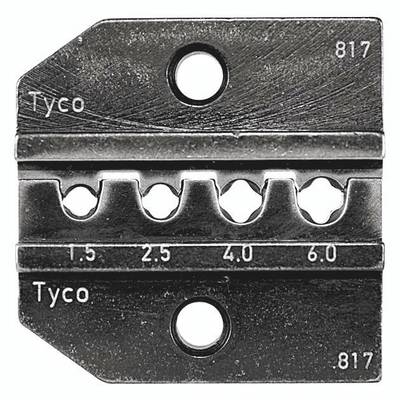 Metal pliers with holes and serrated edges. Markings show measurements: '1.5', '2.5', '4.0', '6.0'. Labelled: 'Tyco', number '817'.