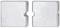 Two square metal blocks, each with a semi-circular notch on opposite sides, which together form a circle.