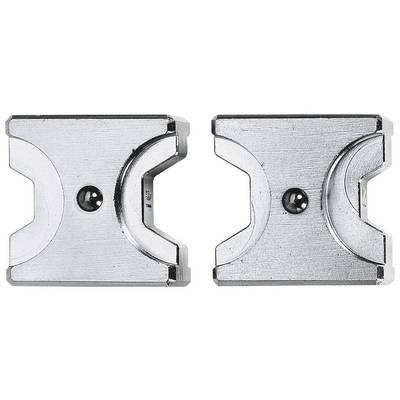 Two metal cutters on a white background, symmetrical and shiny, each secured with a central screw.