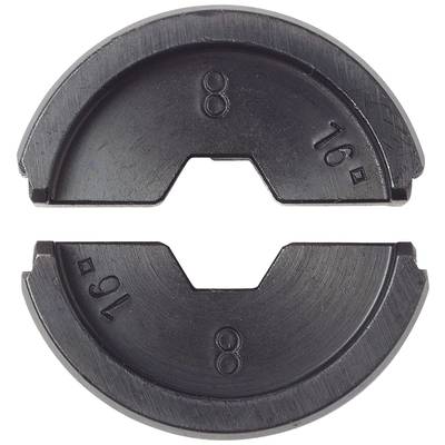 Two semi-circular metal components with numbers and markings that together form a circular cut-out.