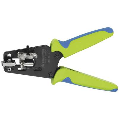 Network crimping pliers with yellow-green handles, suitable for crimping network connectors, top view.