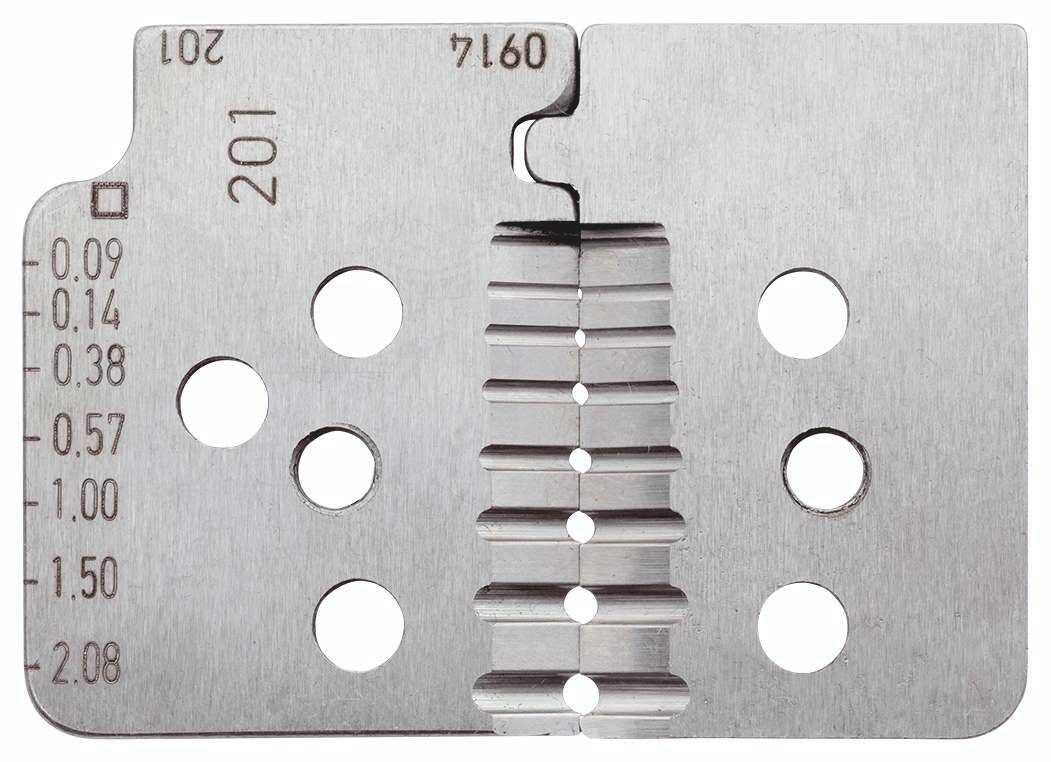 Metal plate with holes and scale markings from 0.09 to 2.08 on the left side.