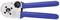 A blue crimping pliers with a metallic head, used for connecting cables and connectors.