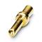 A gold-coloured metal plug with a round bolt and a smaller cylindrical section, suitable for electronic applications.
