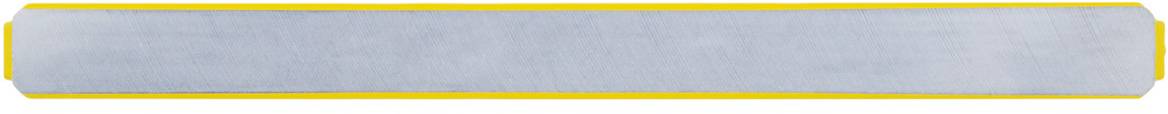 A long, rectangular belt in light grey with a yellow border on both sides.