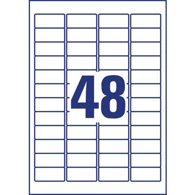 A table with the number 48 in the centre, surrounded by rectangular fields. It resembles label sheets or stickers.