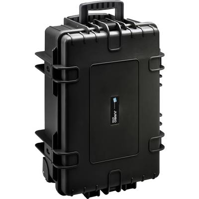 A large, black, robust hard-shell suitcase with handles. Suitable for the secure transportation of delicate equipment.