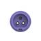 Lilac socket extension with two openings and a contact point in the centre, shown from the front.