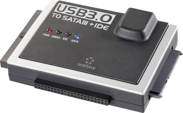 Renkforce Hard drives Adapter [1x USB 3.2 1st Gen connector A (USB 3.0) - 1x IDE socket 40-pin, IDE socket 44-pin, SATA plug 7+15-pin]  1.20 m