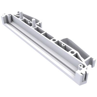 A grey component made of plastic or metal with multiple vertical supports and recesses; could be part of a technical construction.