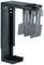 Black, rectangular metal frame designed for vertical storage of three slim metal plates.