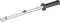A silver torque wrench with a black handle, used for precisely tightening screws or nuts.