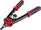 Hand riveter with red and black handles, suitable for inserting blind rivets into materials.