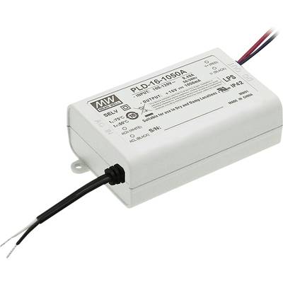 Mean Well PLD-16-1400B LED driver  Constant current 16 W 1.4 A 8 - 12 V DC not dimmable