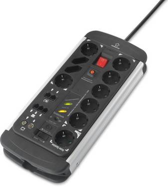 Renkforce 1015A-CMB-SXMS Smart power strips (Master-Slave strips) 10x Black, Aluminium PG connector 1 pc(s)