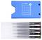Blue Bernstein 4-380 case with five precision screwdrivers partially visible in a translucent sleeve, each marked with different tip sizes.<br>